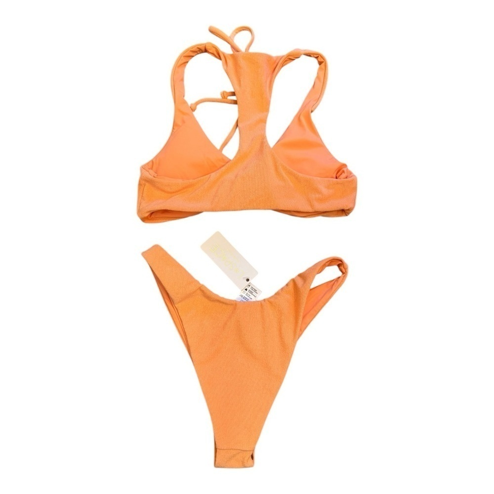 L*Space Solid Terry Dax Bikini Top/Cabana Bottom in Tangy NWT - Picture 6 of 7